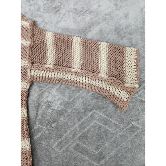 Easel Los Angeles Pink Striped Oversize Slouch Sweater Drop Shoulder Size Large - Picture 6 of 11